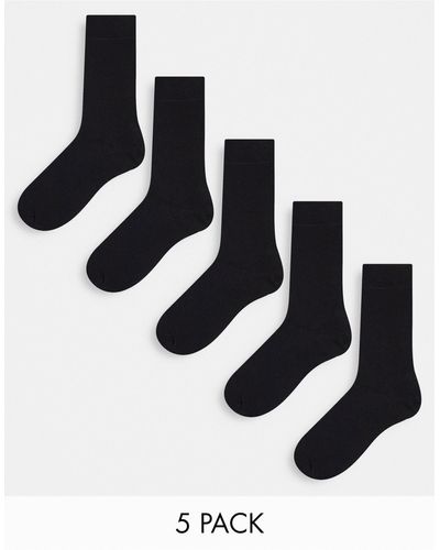 New Look Confezione da 5 paia di calzini neri - Nero