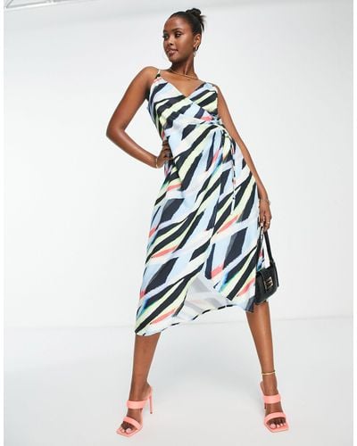 Liquorish Cami Midi Wrap Dress - Multicolour