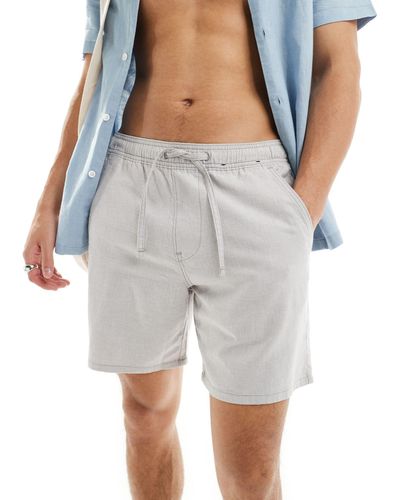 Hollister – jogging-shorts aus leinenmix - Weiß