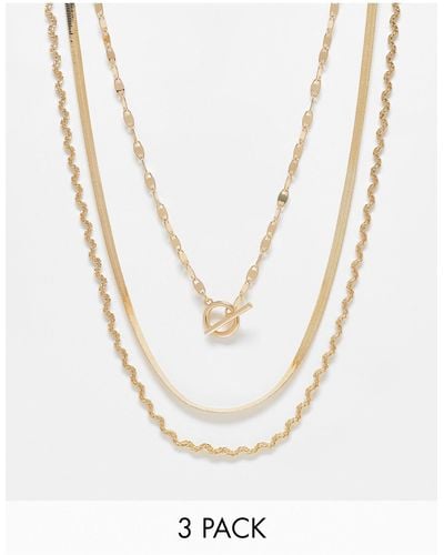 TOPSHOP Nala 3-pack Mixed Necklaces - White