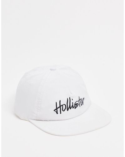 Hollister Hut mit Logo und flacher Krempe - Weiß