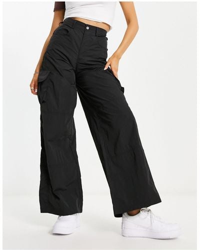 Daisy Street Pantalon cargo large en nylon - Noir
