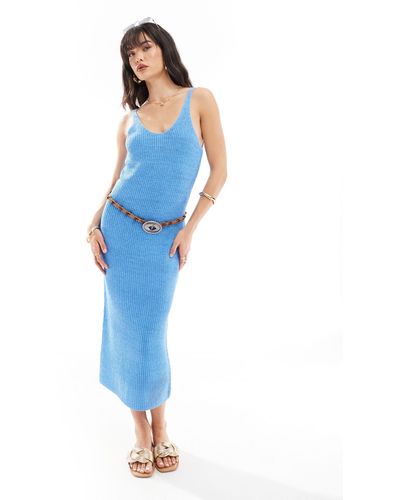 ONLY Open Knit Midi Dress - Blue