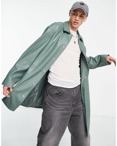 ASOS Trenchcoat Van Kunstleer - Grijs