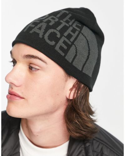 The North Face Gorro gris oscuro y negro reversible banner