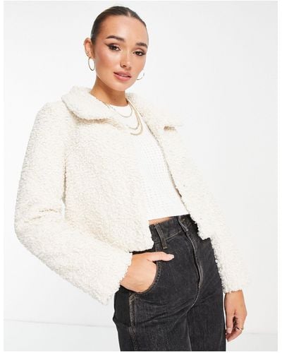 Unreal Fur Borg Cropped Jacket - White