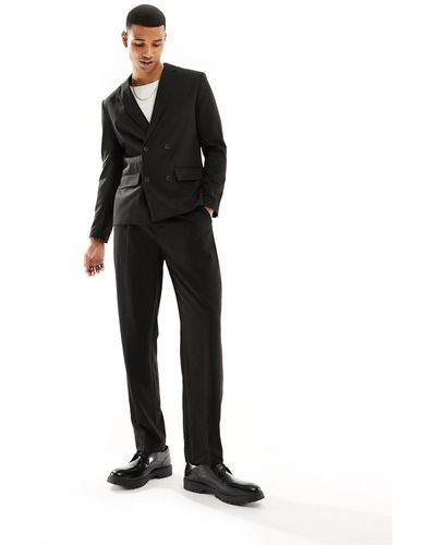 Only & Sons Double Breasted Suit Jacket - Black