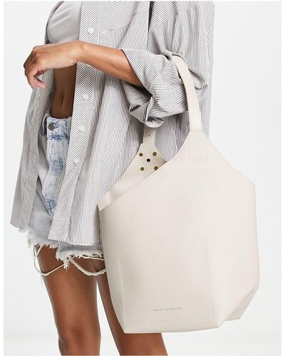 French Connection Asymmetric Tote Bag - White
