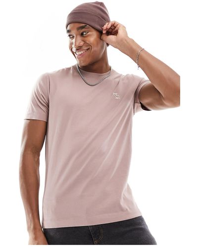 Abercrombie & Fitch Elevated - t-shirt à logo emblématique - taupe - Rose