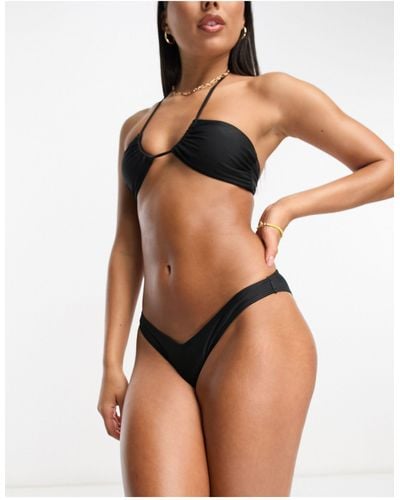 Miss Selfridge Mix And Match V Shape Bikini Bottom - Black