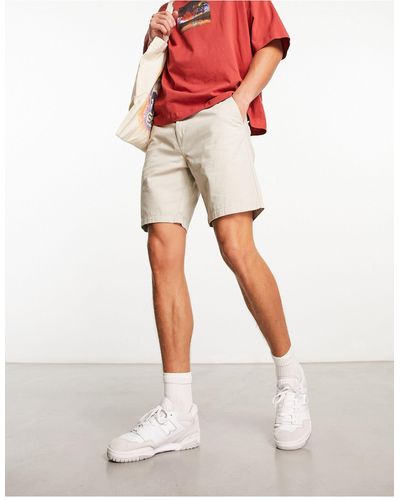 New Look – chino-shorts mit geradem schnitt - Natur