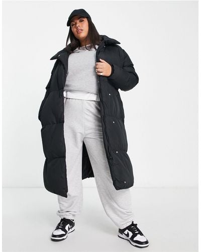 Yours Belted Midi Puffer Coat - White