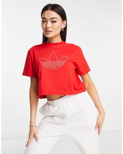 adidas Originals – kurzes t-shirt - Rot