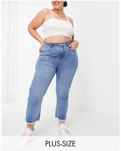 Urban Bliss Plus High Rise Cropped Flared Jeans - Blue