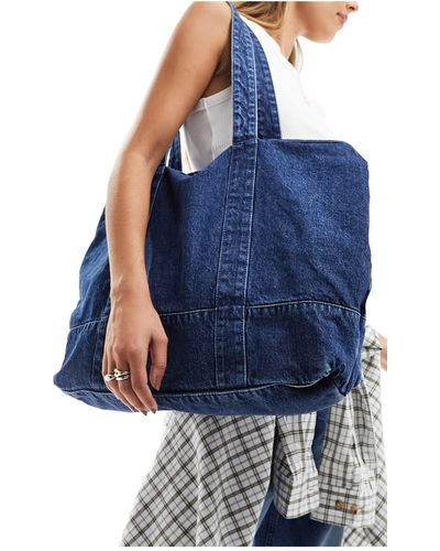 Pull&Bear – shopper-tasche aus jeansstoff - Blau