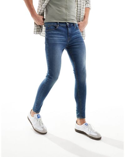 ASOS Spray On Jeans With Power-stretch - Blue
