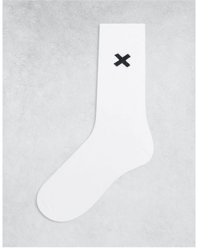 Collusion Unisex Logo Socks - White