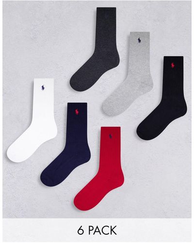 Polo Ralph Lauren 6 Pack Sport Socks - Red