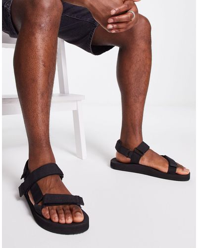 Pull&Bear Cross-strap Sandals - Black