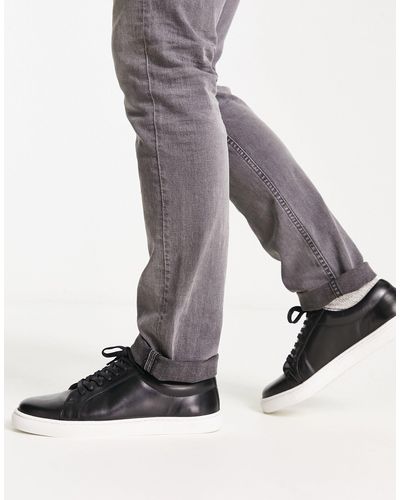 Bolongaro Trevor – minimalistische leder-sneaker zum schnüren - Grau