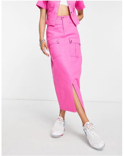 Collusion Utility Maxi Skirt - Pink