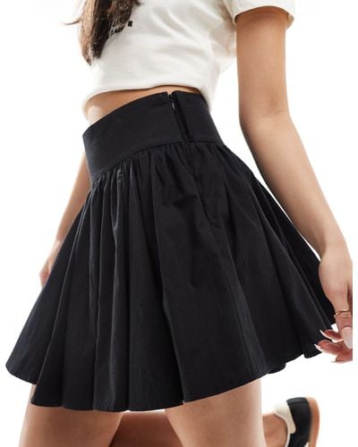 Collusion Cotton Flippy Mini Skirt - Black