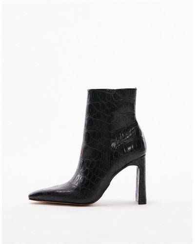 TOPSHOP Ophelia Pointed High Heel Ankle Boot - Black