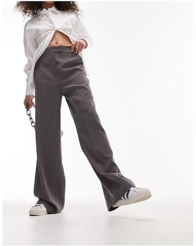 TOPSHOP Pantalones gris carbón - Blanco