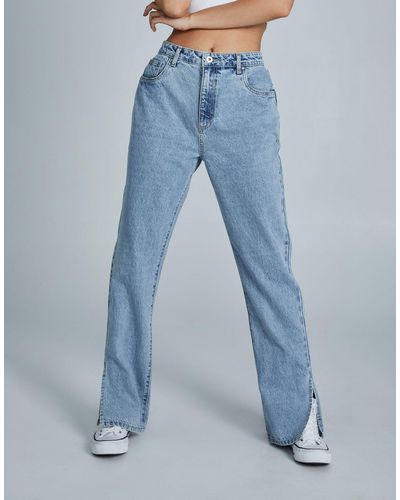 Cotton On Cotton On Straight Leg Split Jeans - Blue