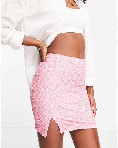 NA-KD X Melissa Bentsen Side Slit Mini Beach Skirt - Pink