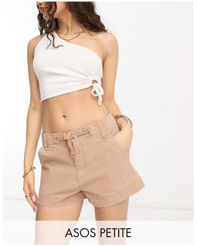 ASOS Petite – cargo-shorts - Natur