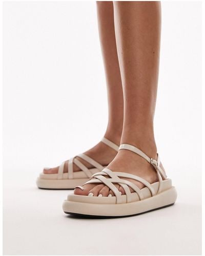 TOPSHOP Junior Strappy Flatform Sandal - White