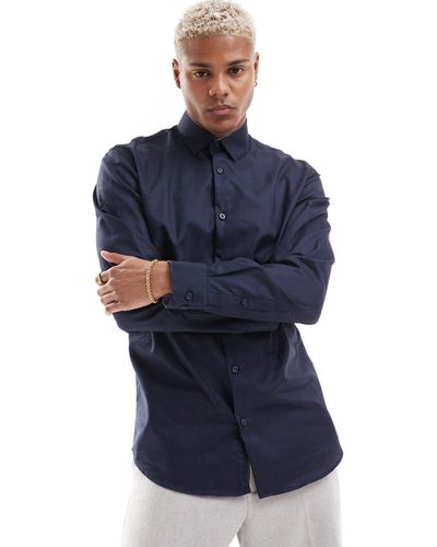 SELECTED Slim Fit Easy Iron Smart Shirt - Blue
