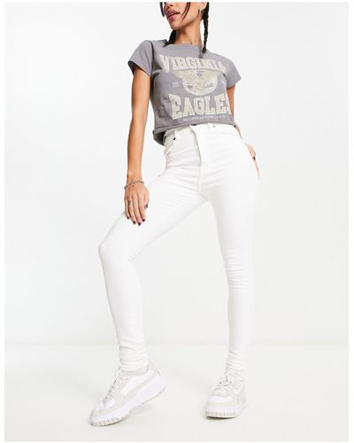 Dr. Denim – moxy – superenge jeans mit hohem bund - Weiß