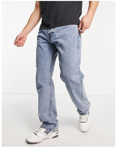 Weekday Space Relaxed Straight Leg Jeans - Blue