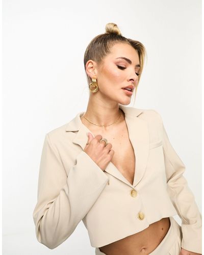 In The Style Cropped Blazer - Naturel