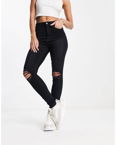 Hollister Super Skinny Jeans Met Ultrahoge Taille - Zwart