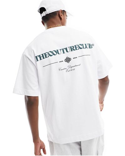 The Couture Club T-shirt comoda bianca con grafica di scritta - Bianco