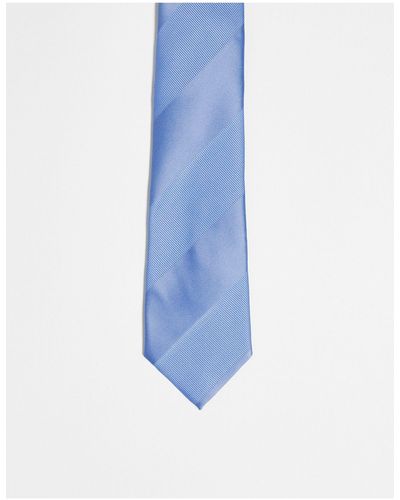 ASOS Cravate coupe classique à rayures ton sur ton - Bleu