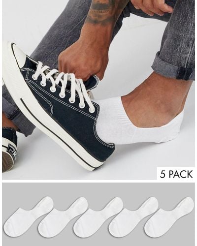 ASOS 5 Pack Invisible Liner Sock - White