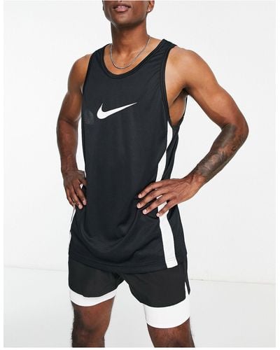 Nike Basketball Camiseta negra sin mangas con logo icon - Azul