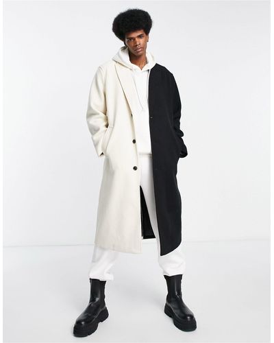 ASOS Abrigo blanco y holgado con diseño dividido