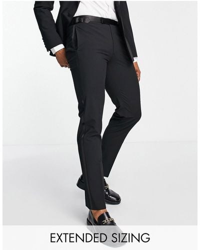 Noak Slim Premium Fabric Tuxedo Suit Trousers - Black