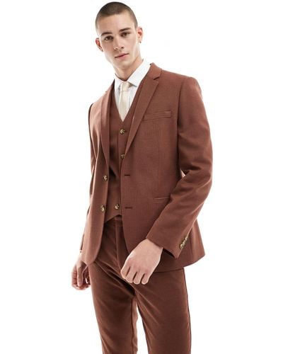 ASOS Wedding Skinny Suit Jacket - Brown