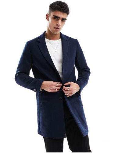 Jack & Jones Premium Wool Overcoat - Blue