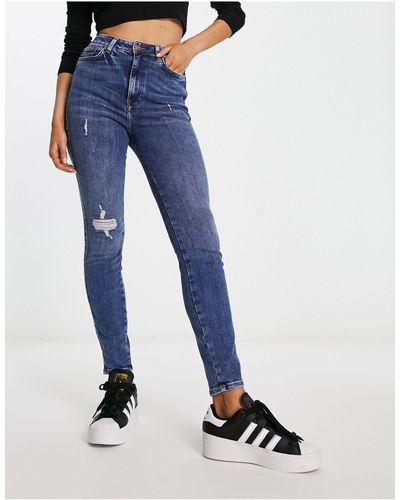 JJXX Vienna - Premium Distressed Skinny Jeans Met Hoge Taille - Blauw