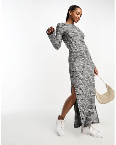 Vero Moda Knitted Scoop Back Maxi Dress - White
