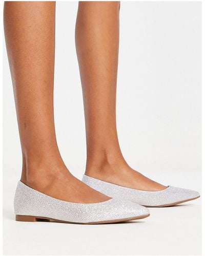 Truffle Collection Pointed Ballet Flats - White