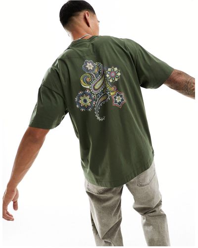 Pretty Green Pretty Marriot Back Print Relaxed Fit T-shirt - Green