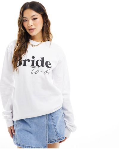 In The Style Sweat à imprimé bride to be - Blanc